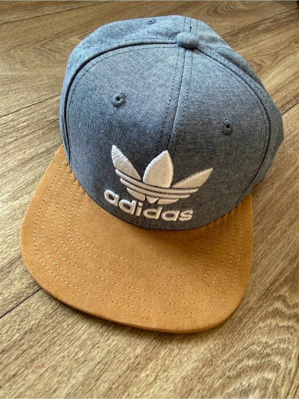 adidas Originals Trefoil Plus Snapback Navy Chambray Tan Suede OSFM